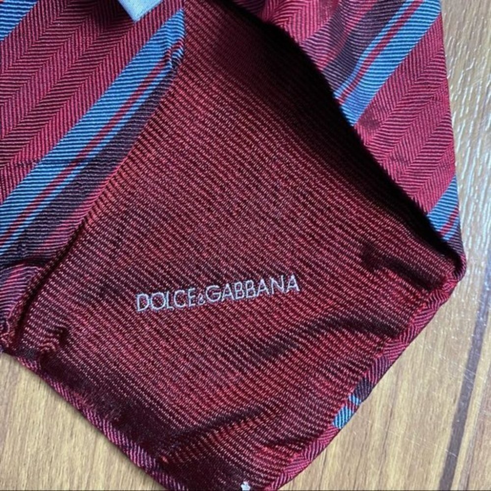 Dolce & Gabbana Striped Necktie 100% Silk - Picture 5 of 7